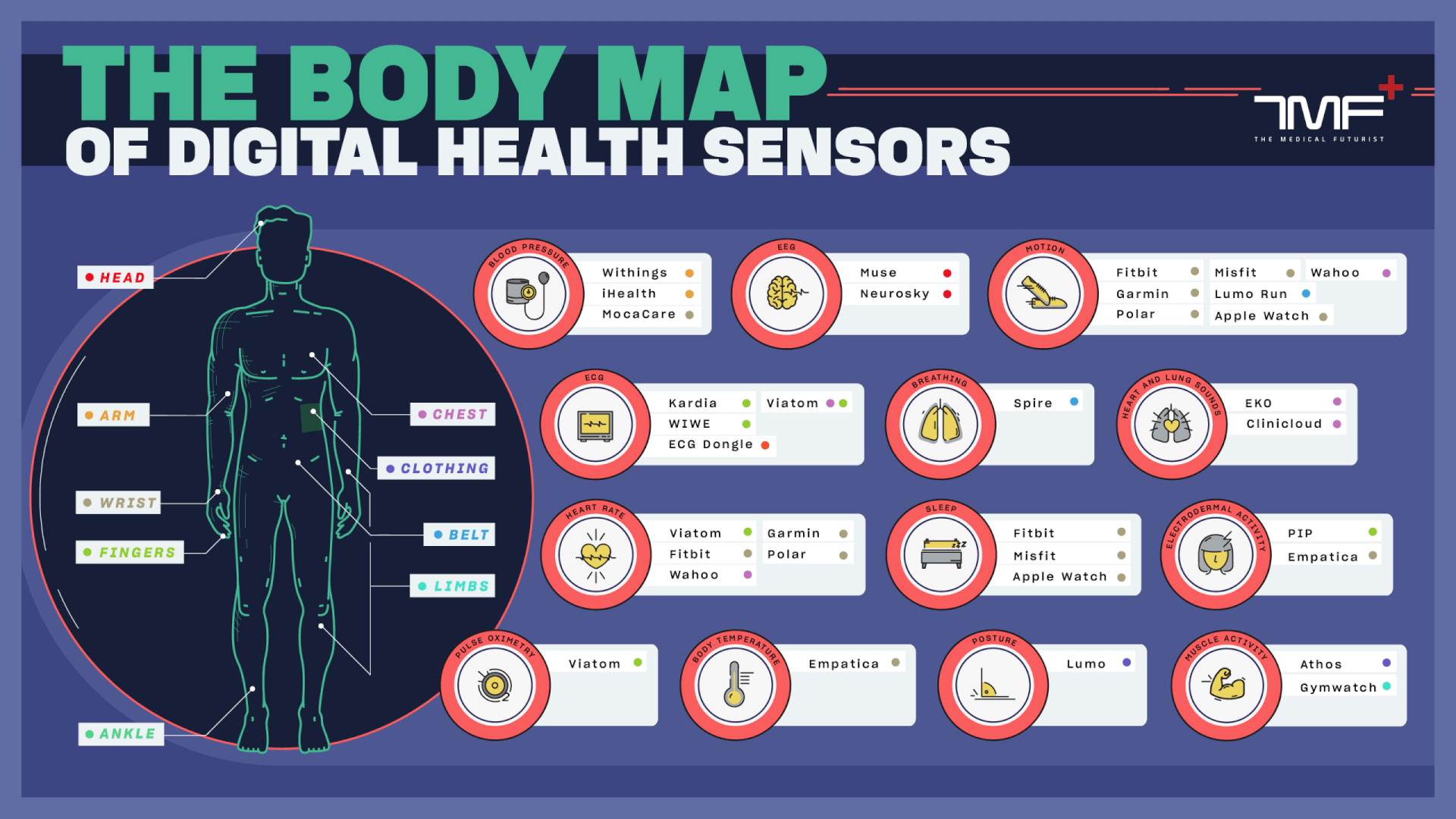 The Body Map Of Health Trackers: Infographic - The Medical Futurist