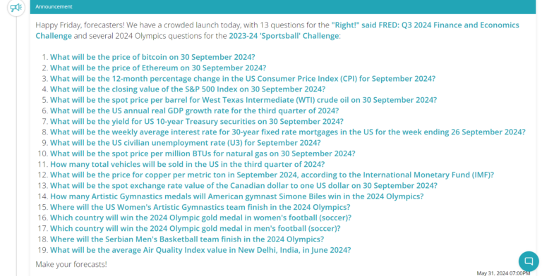 TMF, Forecasting, Good judgment project